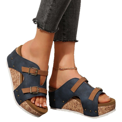 Sandales compensées à boucle – Confort & style au quotidien