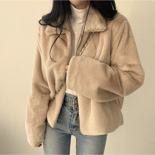 Manteau court matelassé à manches longues pour femme