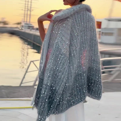 Pull Zippé Élégance Brillante à Sequins