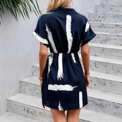 Robe Élégante à Imprimé Abstrait