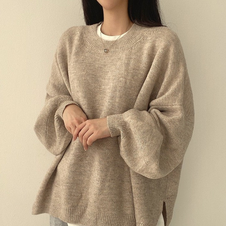 Pull Ample Col Rond Femme